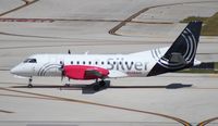 N348AG @ FLL - Silver Saab 340B