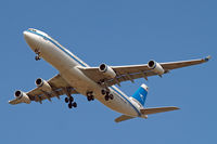 9K-ANB @ EGLL - Airbus A340-313 [090] ( Kuwait Airways (KU / KAC) Home~G 03/05/2013 On approach 27R.