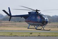 N239MY @ EGFH - Visiting Cayuse departing after taking on fuel. A former US Army Light Observation helicopter 68-17172. - by Roger Winser