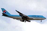 HL7487 @ EGLL - Boeing 747-4B5 [26393] (Korean Air) Home~G 13/08/2012. On approach 27L.