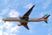 A6-EMS @ EGLL - Boeing 777-31H [29067] (Emirates Airlines) Home~G 31/07/2011. On approach 27R. - by Ray Barber