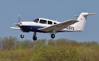G-GSYL @ EGFH - Visiting Turbo Arrow IV. - by Roger Winser
