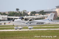 N989MV @ KSRQ - Cessna Skyhawk (N989MV) arrives at Sarasota-Bradenton International Airport following a flight from Opa-Locka Airport - by Donten Photography