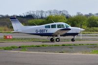 G-BBTY @ EGFH - Visiting Beech Sundowner 180. - by Roger Winser
