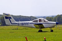 G-BPPF @ EGBP - Piper PA-38-112 Tomahawk [38-79A0578] Kemble~G 10/08/2012 - by Ray Barber