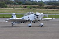 G-CIBM @ EGFH - Resident RV-8. Raven 4 in the recently formed 5 ship Team Raven formation aerobatic display team. Taxying prior to the first flight from Swansea Airport. - by Roger Winser