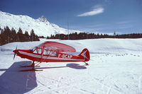 F-BCAP @ LFKX - Parked in front of the hangar at Méribel, France, with the Saulire summit in the background ( elev: 2,738 m / 8,983 ft)
This L-21B belonged to Aeroclub de Méribel and was equipped with Airglas  L2500A straight skis, which is unusual in France. - by Jean-Pierre Contal