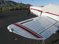 N80698 @ SZP - 1946 Globe GC-1B SWIFT, Continental C145 145 Hp six cylinder, wing slot closeup. If you buy a Swift, NEVER ever experiment putting duct tape over this slot! - by Doug Robertson