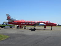ZK-NSS @ NZPM - New Zealand Community Trust Ambulance (Life Flight New Zealand). Fairchild SA-227AC Metro III. ZK-NSS cn AC-692B. Palmerston North (PMR NZPM). Image © Brian McBride. 19 February 2014 - by Brian McBride