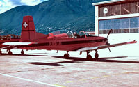 A-911 @ LSZL - Pilatus PC-7 [319] (Swiss Air Force) Locarno~HB 27/09/1984. Taken from a slide. - by Ray Barber