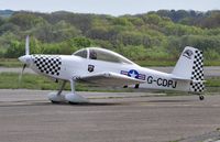 G-CDPJ @ EGFH - Visiting RV-8 (Raven 5) in recently applied Team Raven markings. Re-registered G-SOUT on 14th November 2014. - by Roger Winser