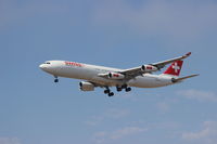 HB-JMA @ KLAX - Swiss International Airlines. A340-313X. HB-JMA cn 53. Los Angeles - International (LAX KLAX). Image © Brian McBride. 11 May 2013 - by Brian McBride