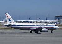 N475UA @ KSFO - United Airlines. A320-232. N475UA 4275 cn 1495. Retro livery. San Francisco - International (SFO KSFO). Image © Brian McBride. 12 August 2013 - by Brian McBride