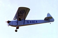 G-ASEA @ EGBG - Luton LA-4A Minor [PAL/1154] Leicester~G 04/07/1981. Taken from a slide. - by Ray Barber