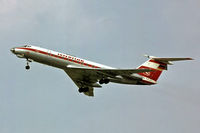 DM-SCH @ EGKK - Tupolev TU-134A [9350906] (Interflug) Gatwick~G 05/04/1977. Taken from a slide.