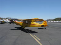 N87804 @ SZP - 1946 Piper PA-12 SUPER CRUISER, Lycoming O-290 125 Hp upgrade, Alaska visitor flown by young lady, taxi to refuel after landing Rwy 22 - by Doug Robertson