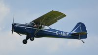 G-AIGF @ EGTH - 43. G-AIGF departing Shuttleworth (Old Warden) Aerodrome.