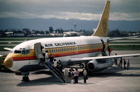 N462GB @ KSJC - KSJC - early 80s photo of the last of the Air California paint jobs before the Air Cal paint started showing up - by Tom Vance