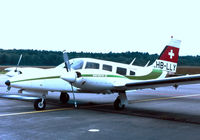 HB-LLY @ LSZH - Piper PA-34-200T Seneca II [34-7770309] Zurich~HB 26/09/1984. From a slide. - by Ray Barber