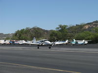 N2291P @ SZP - 1957 Piper PA-23 APACHE, two Lycoming O-320s, 150 Hp each, landing roll Rwy 22 - by Doug Robertson