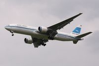9K-AOB @ EGLL - Arriving 27R - by John Coates