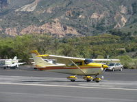 N91667 @ SZP - 1969 Cessna 182M SKYLANE, Continental O-470-S 230 Hp, landing roll Rwy 22 - by Doug Robertson