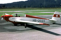 HB-2023 @ LSZX - Scheibe SF-28A Tandem Falke [5741] Schanis~HB 28/09/1984. From a slide. - by Ray Barber