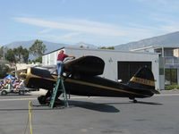 N69357 @ SZP - 1944 Stinson V-77 by Vultee Aviation, Lycoming R-680-13 per engine data plate, 9 cylinder 300 Hp radial, refueling - by Doug Robertson