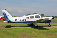 G-BOYV @ EGBR - Piper PA-28R-201T Turbo Arrow III at The Real Aeroplane Club's Biplane and Open Cockpit Fly-In, Breighton Airfield, June 1st 2014. - by Malcolm Clarke