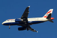 G-EUPX @ EGLL - Airbus A319-131 [1142] (British Airways) Home~G 05/01/2011. On approach 27R now with design below cockpit removed but still with soccer nose.