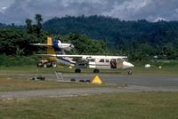 P2-DNP @ AYVN - Douglas Airways Trislander at Vanimo Airport before a flight to Jayapura, Iran Jaya (Indonesia), a short international  flight with a distance of just 88 kilometres. - by Stephen Codrington