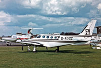 G-FBDC @ EGBJ - Cessna 340A [340A-0442] Staverton~G 19/03/1981. From a slide. - by Ray Barber