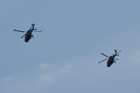 ZZ380 @ EGFH - Leading Talon formation overhead the airport. Operated by 700W NAS based at HMS Heron (RNAS Yeovilton). The second Wildcat helicopter could be ZZ375. - by Roger Winser