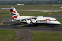 G-BZAU @ EDDL - BAe146 British Airways