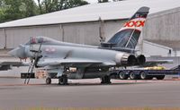 ZK343 @ EGHH - Now coded BX with 29 Squadron RAF and Triplex tail design and RAF Typhoon Display Team logos - by John Coates