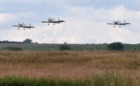 G-CIBM @ EGFH - Leading G-VFDS and G-CDPJ in a formation take-off. Team Raven 3-ship formation practice. - by Roger Winser