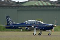F-SEXP @ LFOC - Socata TB30 Epsilon (F-SEXP), French Air Force Aerobatics Team Cartouche Doré, Landing rwy 28, Châteaudun Air Base 279 (LFOC) Open day 2013 - by Yves-Q
