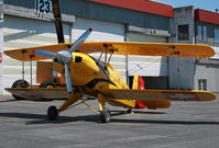 N72CL @ KRDG - Jerry Wells's beautiful modified Jungmeister takes a break for the next day's airshow performance. - by Daniel L. Berek