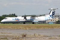 G-ECOD @ EGFF - Dash 8, call sign Jersey 9TP, landing on runway 30 at EGFF, out of Belfast City.