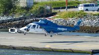C-GHJJ @ CBC7 - Helijet lifting off from Vancouver Harbour Heliport.