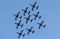 MM54538 @ EGVA - RIAT 2014, MB-339A, Frecce Tricolori, seen in the overhead at EGVA. - by Derek Flewin