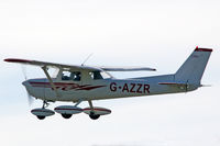 G-AZZR @ EGFH - Visiting Reims F150L, seen departing runway 22 at EGFH, en-route Leicester Airport. - by Derek Flewin