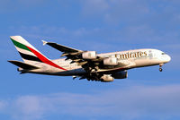 A6-EDS @ EGLL - Airbus A380-861 [086] (Emirates Airlines) Home~G 03/07/2014. On approach 27L . Now with EXPO 2020 Dubai UAE titles. - by Ray Barber