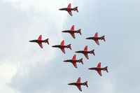 XX219 @ EGVA - RIAT 2014, Hawk T.1A, flown by, Team leader, Sqn Ldr Jim Turner, Red1. - by Derek Flewin