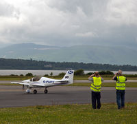 G-PUPY @ EGEO - G-PUPY attracts attention as she departs from Oban Airport.