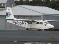 ZK-DLA @ NZAR - long range shot of islander on maintenance check at ardmore - by magnaman