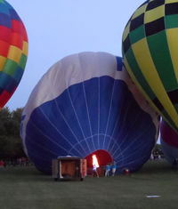 N3584A - Preparing for the 2014 Western PA Balloon Festival light up night - by Arthur Tanyel