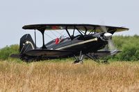 G-BSZB @ EGFH - Immaculate resident biplane on hold prior to take-off. - by Roger Winser