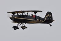 G-BSZB @ EGFH - Resident biplane departing Runway 22 for a local flight. - by Roger Winser