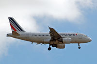 F-GRHU @ EGLL - Airbus A319-111 [1471] (Air France) Home~G 14/07/2014. On approach 27L.